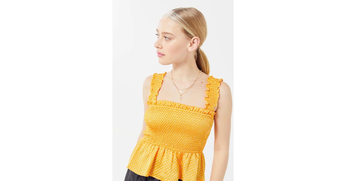 smocked peplum tank