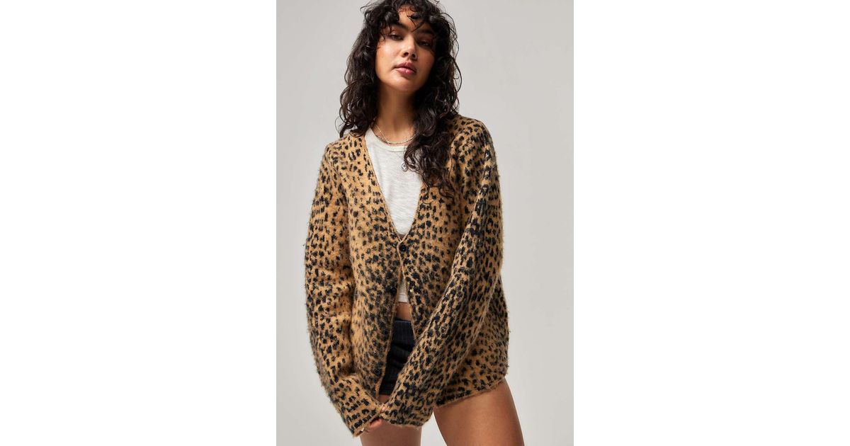 Jaded London Leopard Print Chuck Cardigan Xs At Urban Outfitters