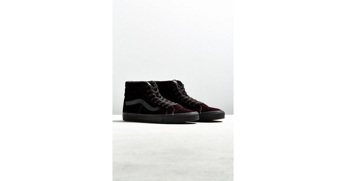 Vans Vans Sk8-hi Reissue Burgundy Velvet Sneaker in Black for Men | Lyst