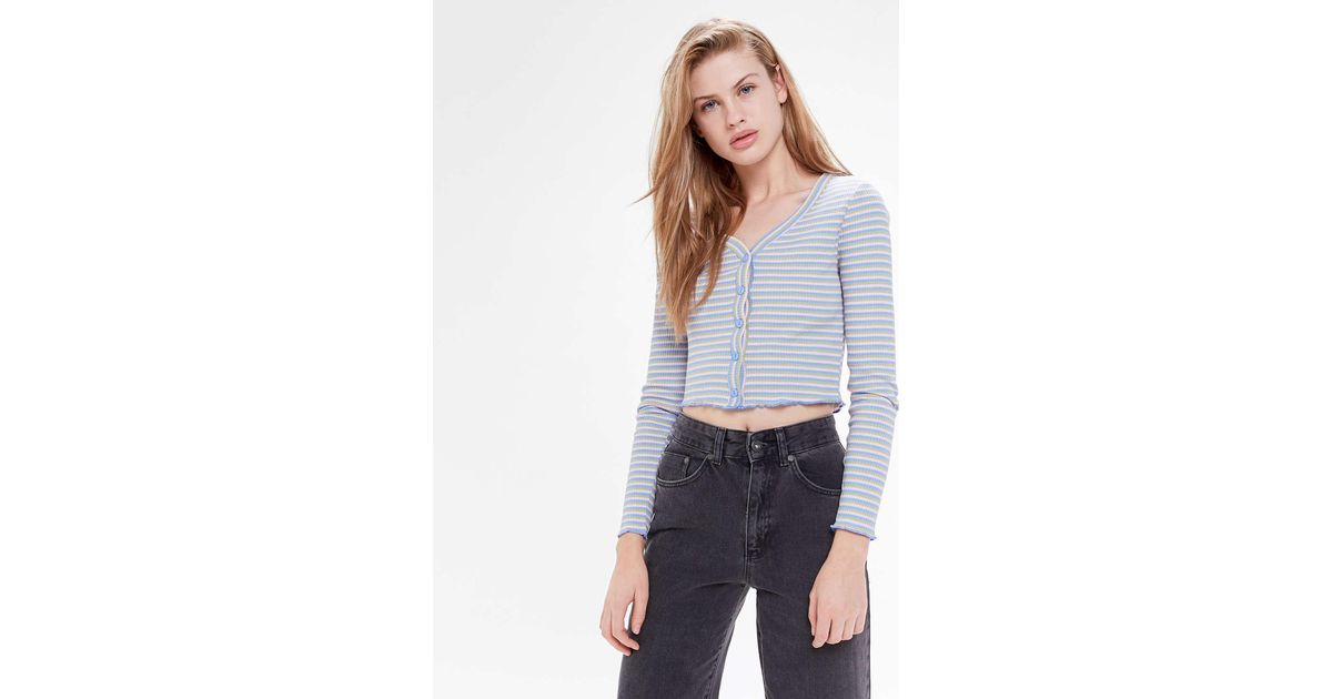 button front cardigan cropped