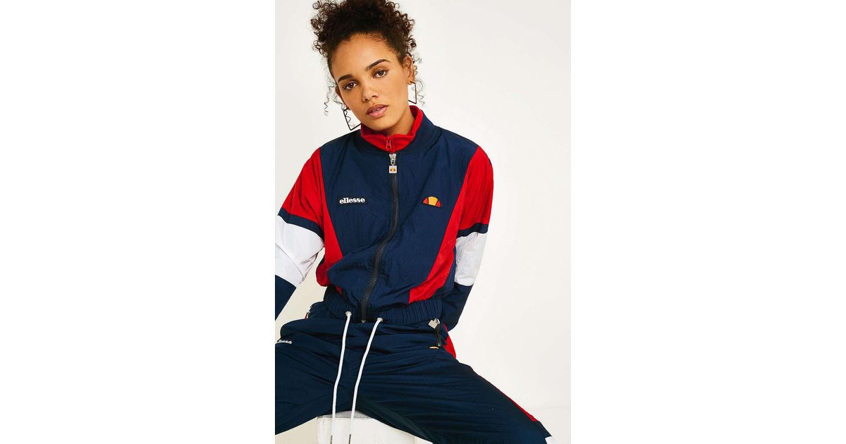 ellesse navy panel shell track pants