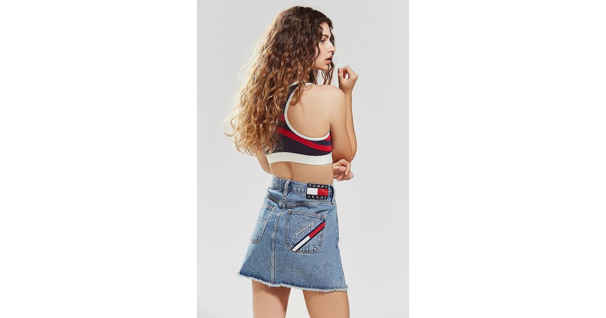 tommy jeans denim mini skirt