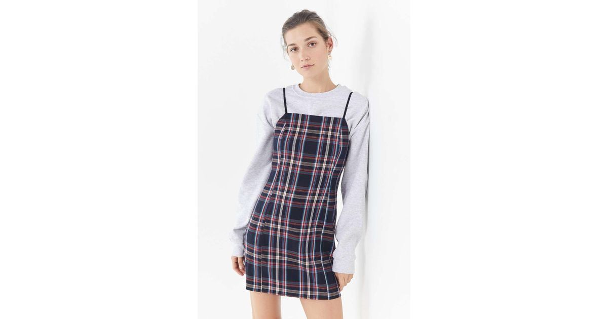 checkered slip dress