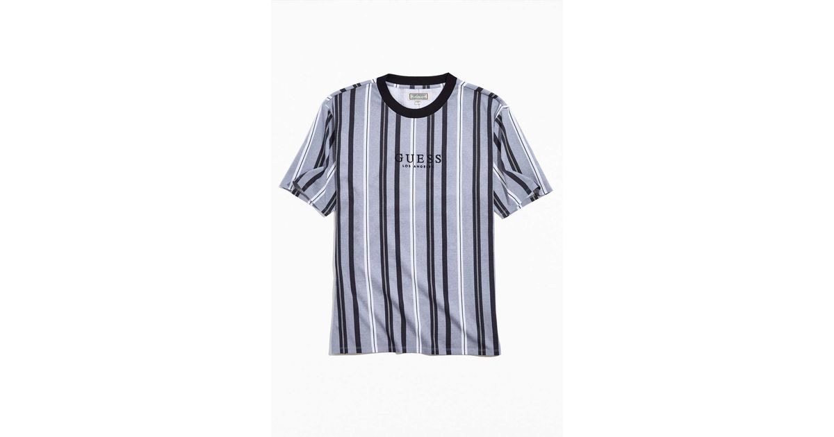 Guess Cotton Hotspur Stripe Tee in Blue 