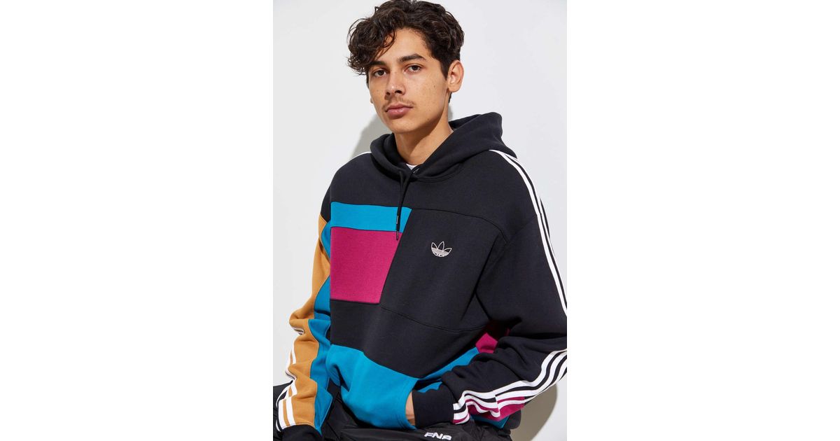 adidas asymmetrical blocked pullover hoodie