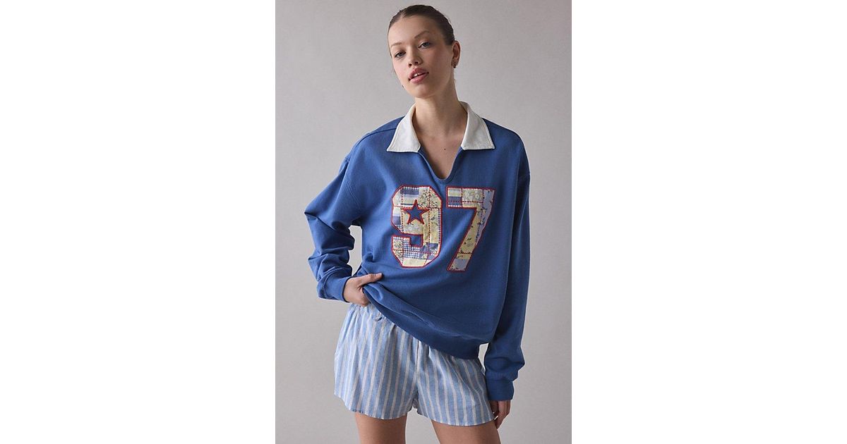 BDG Captain 97 Applique Graphic Long Sleeve Rugby Pullover