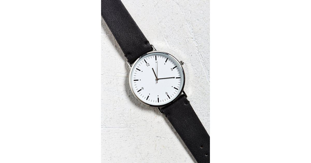 black leather band watches