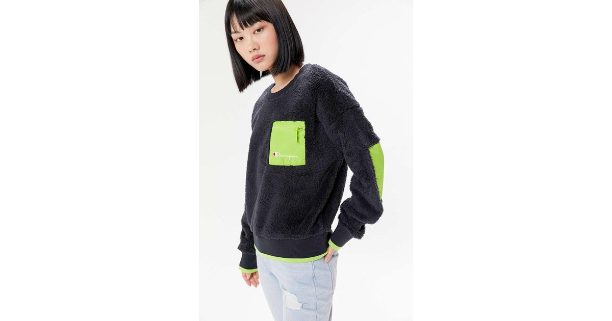 champion harvard sherpa crew neck sweater