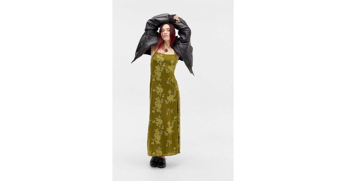 uo green bloom mesh maxi dress Plus Size Long Sleeve Mesh Mock Neck, In Full Bloom Maxi Dress In Olive, Size 3X, For GNO/Date Night
