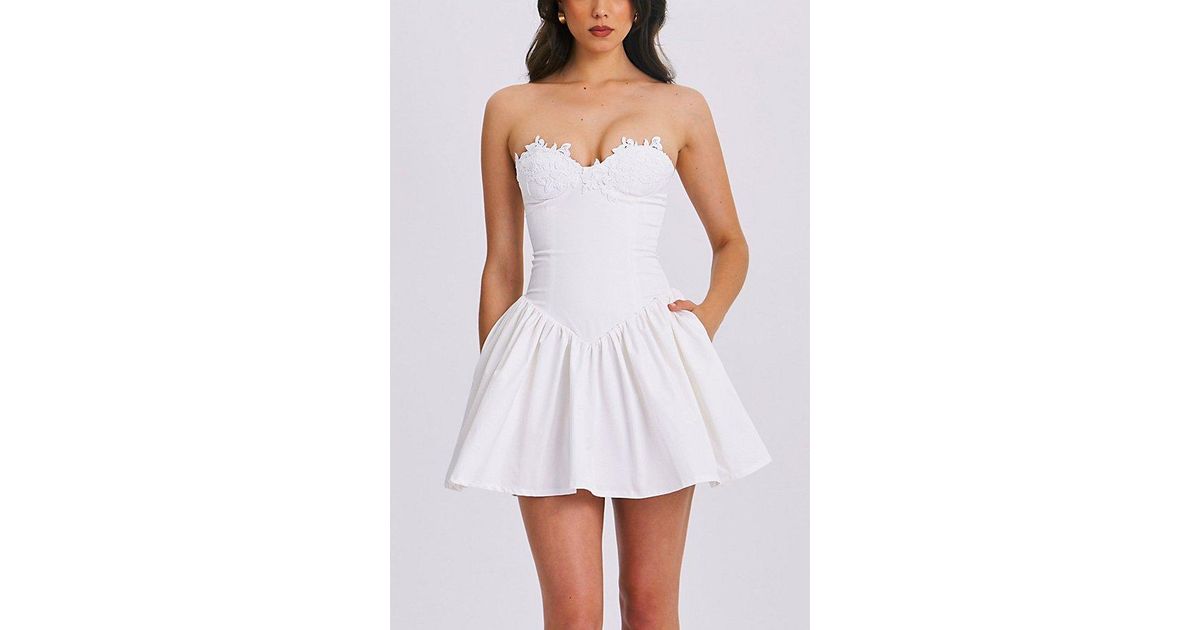 white drop waist corset dress Faux Button Down Off White Eyelet Drop Waist Corset Dress – Jules & James  Boutique main image 1