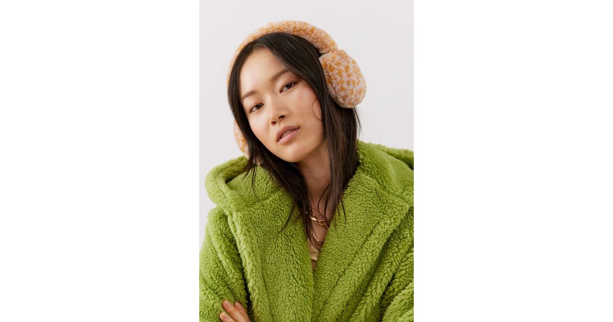 Urban Outfitters Lia Faux Fur Ear Muff in Green | Lyst