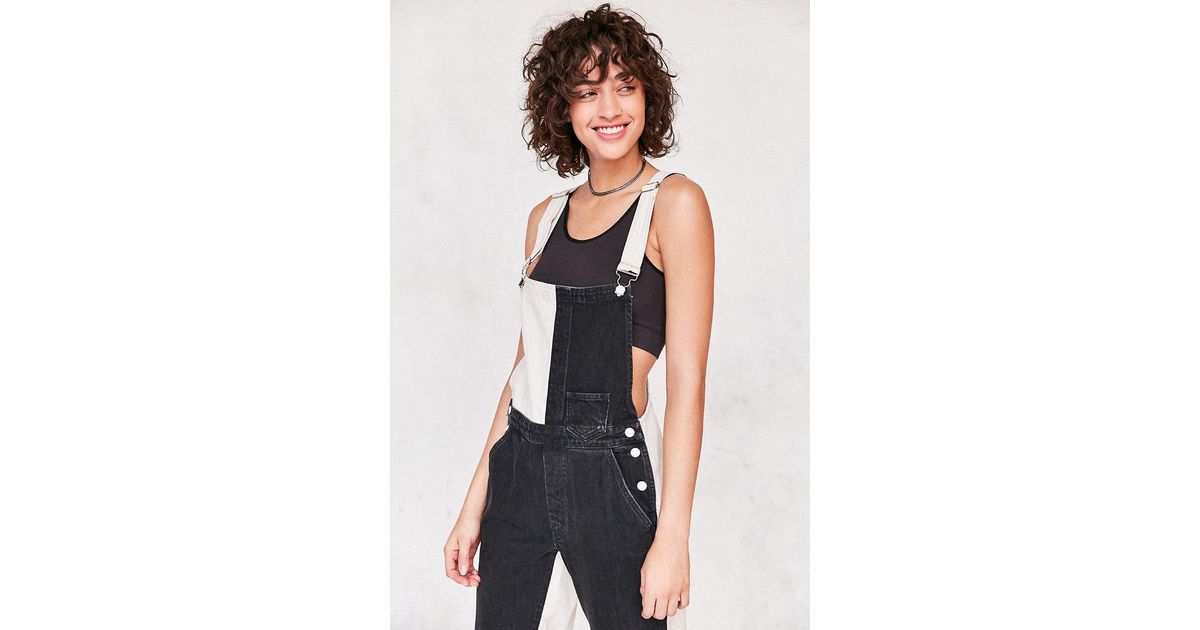 guess black and white overalls