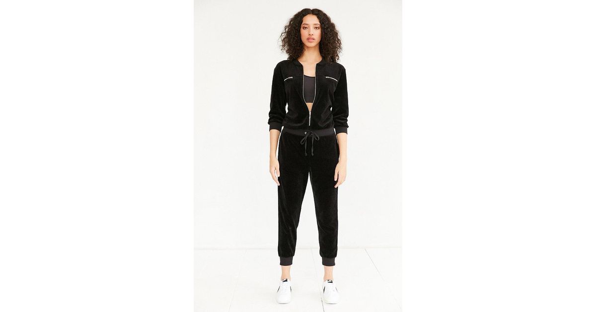 Juicy Couture Cotton For Uo Velour Coverall Jumpsuit in Black Lyst
