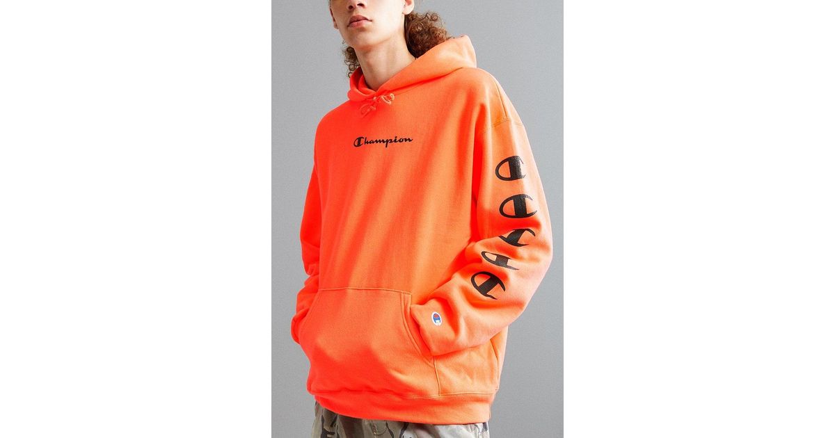 champion repeat eco hoodie orange