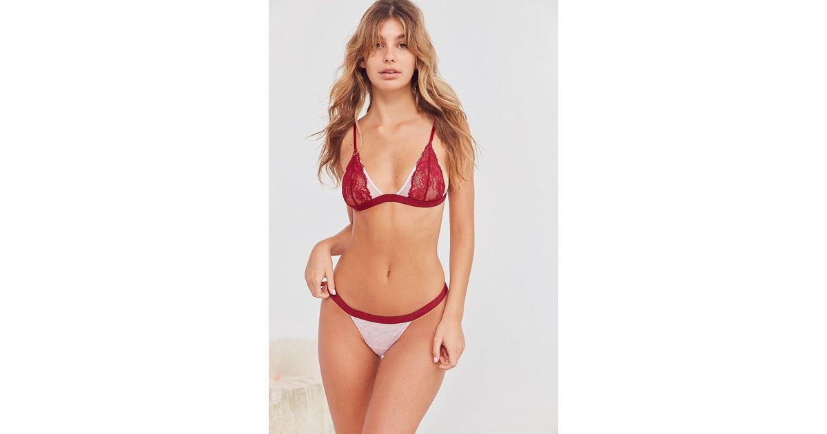 Urban Outfitters Kamaryn Berry Lace Thong Size Medium