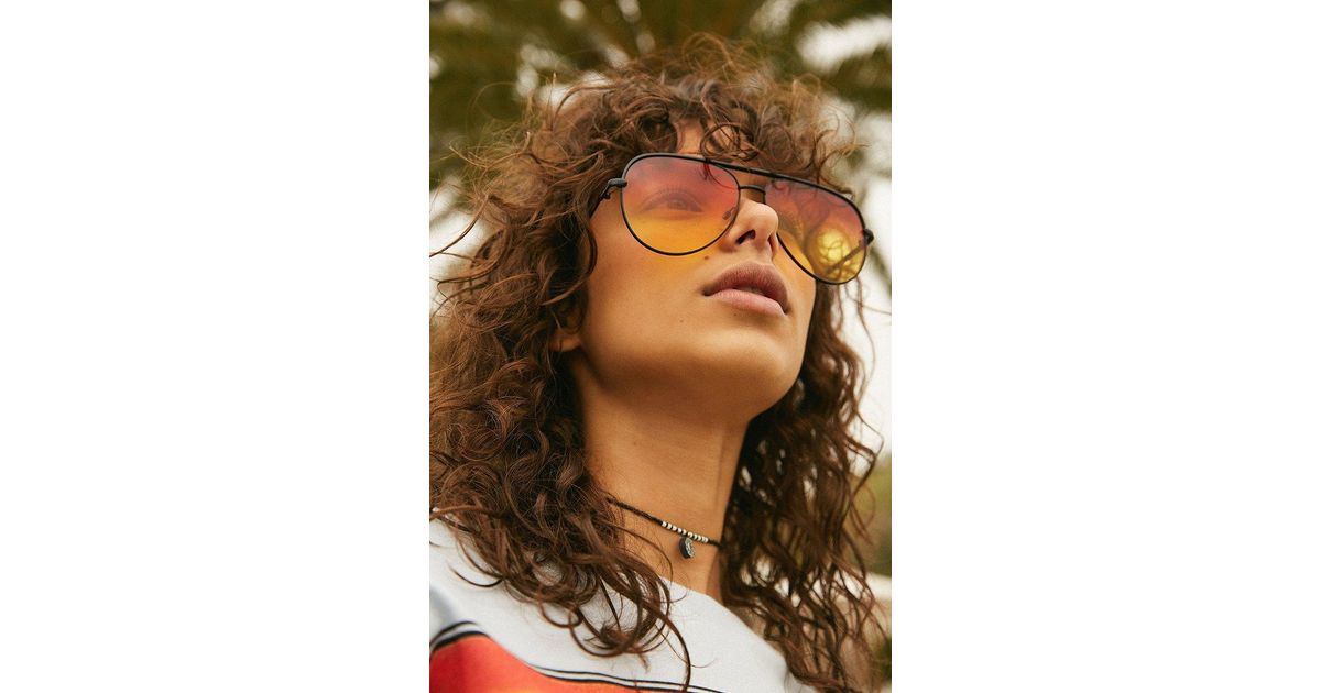 Quay X Desi Perkins Sahara Aviator Sunglasses in Orange | Lyst display picture 1