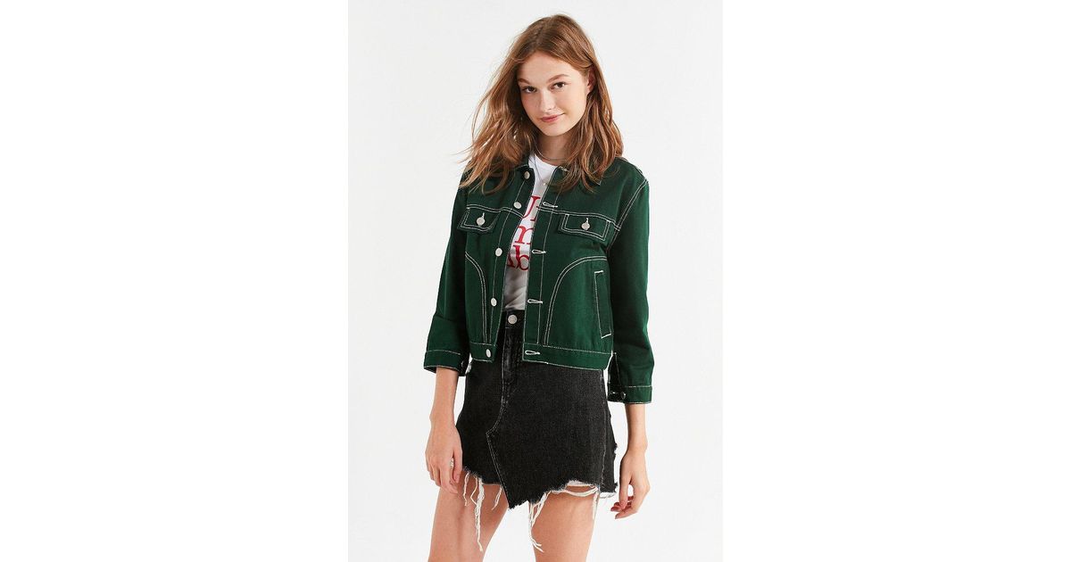 UNIF Woody Green Denim Jacket | Lyst