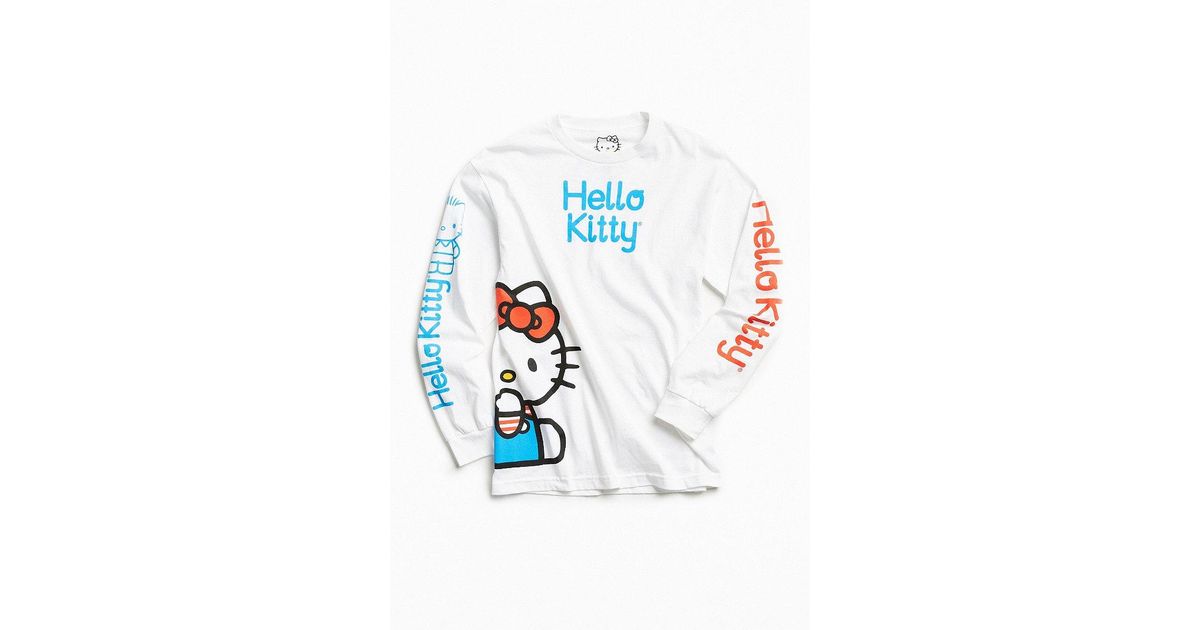 Urban Outfitters Hello Kitty Long Sleeve Tee in White for Men | Lyst