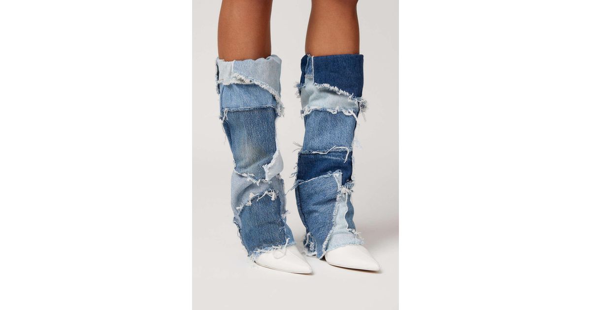 Urban Renewal Remade Patchwork Denim Leg Warmer in Blue Lyst