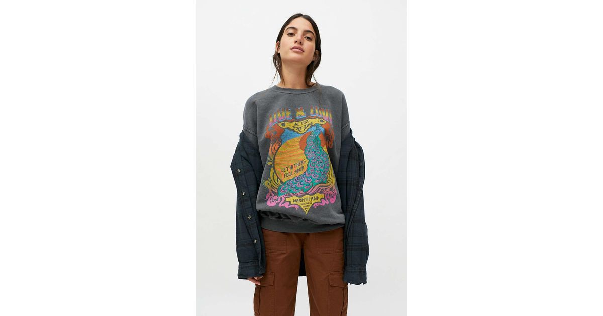 Project Social T Live u0026 Love Graphic Sweatshirt in Black | Lyst