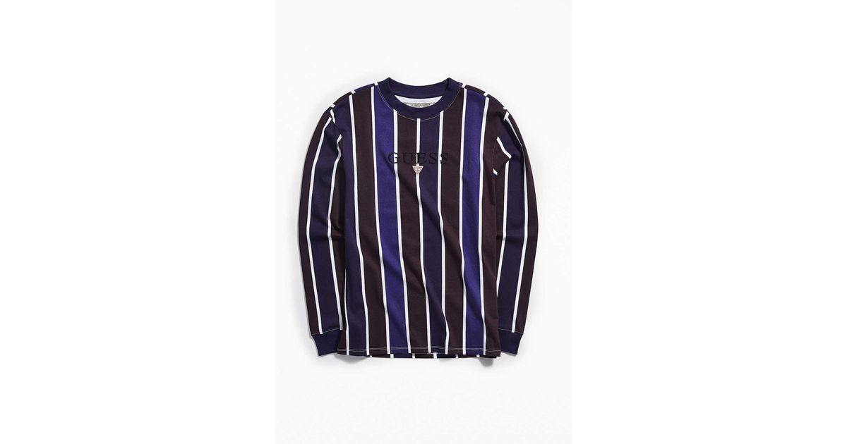 guess hudson stripe long sleeve tee