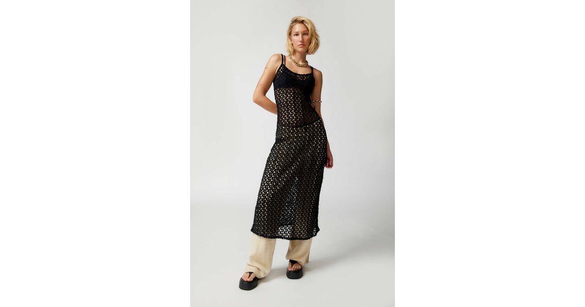 Urban Renewal Remnants Crochet Maxi Dress in Black | Lyst