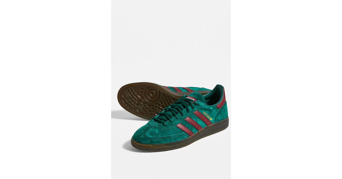 adidas & Burgundy Handball Spezial Trainers in Green for Men