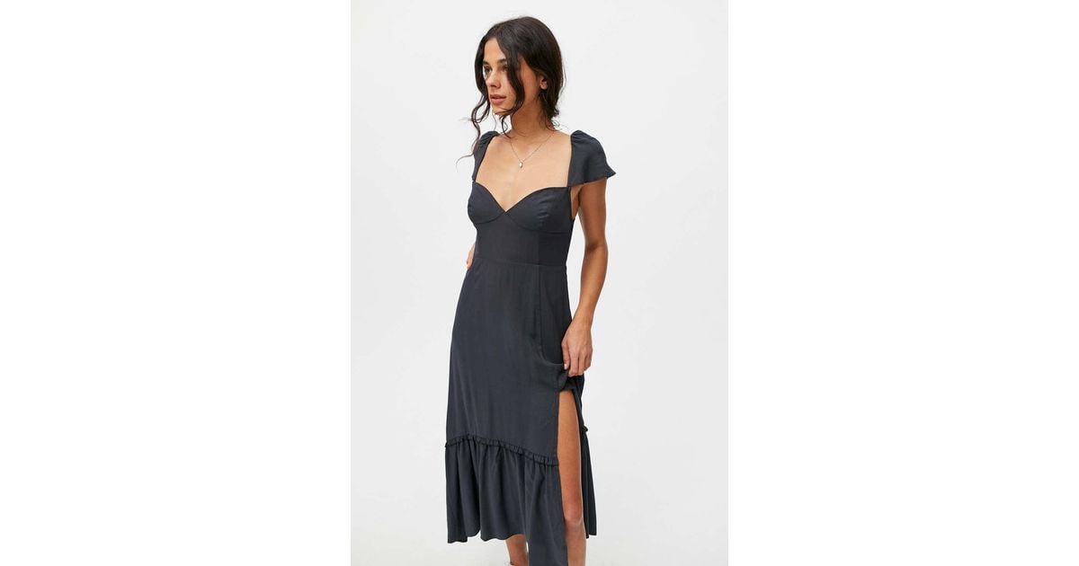 Urban Outfitters Uo Siren Strappy Back Midi Dress in Black | Lyst