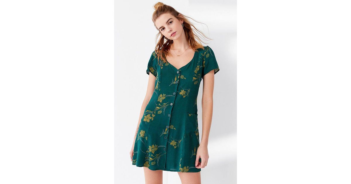 urban outfitters green floral dress