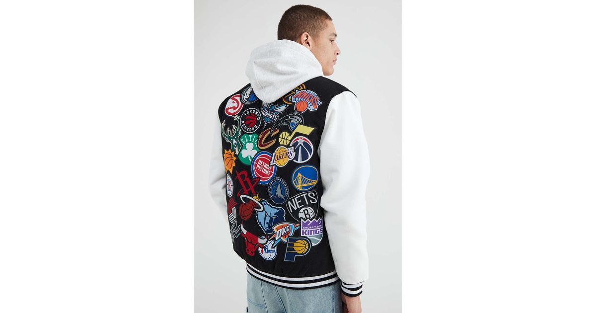 Ultra Game Uo Exclusive NBA Varsity Jacket in Black, Men's at Urban Outfitters