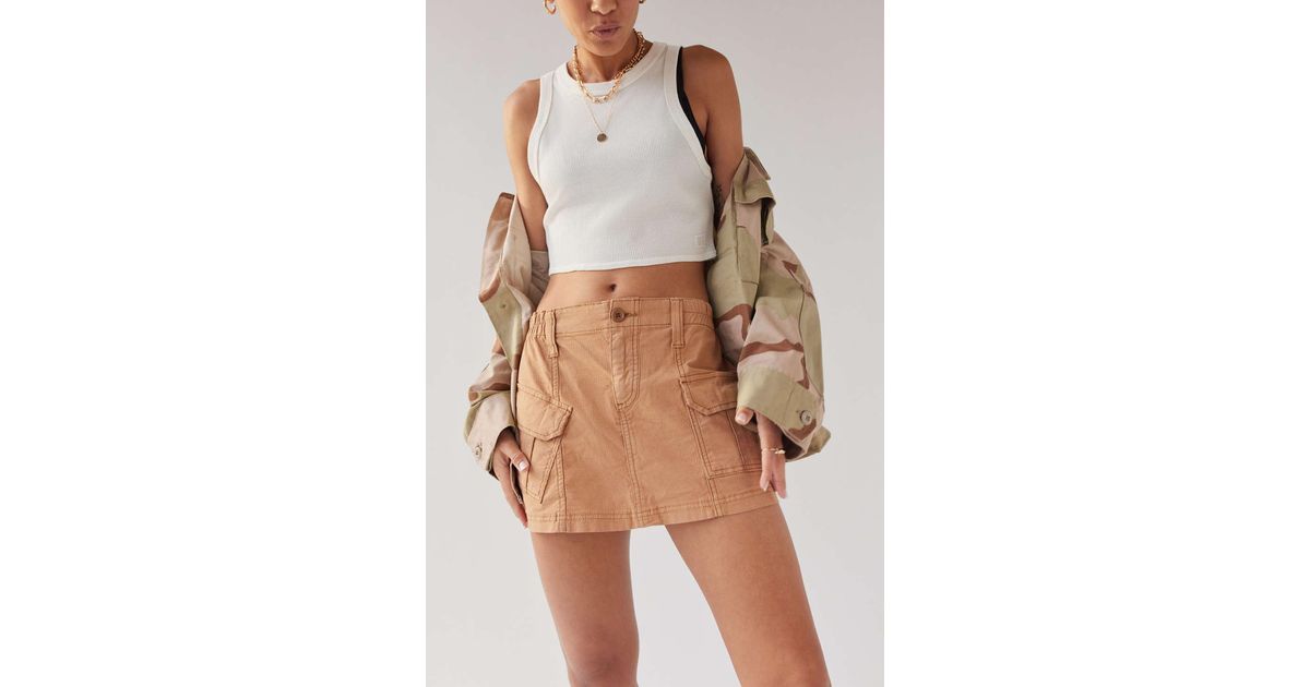 Urban Outfitters Uo Low-rise Cargo Mini Skirt in Brown | Lyst