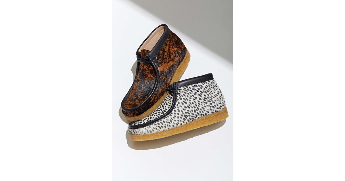 clarks wallabee pony hair boot