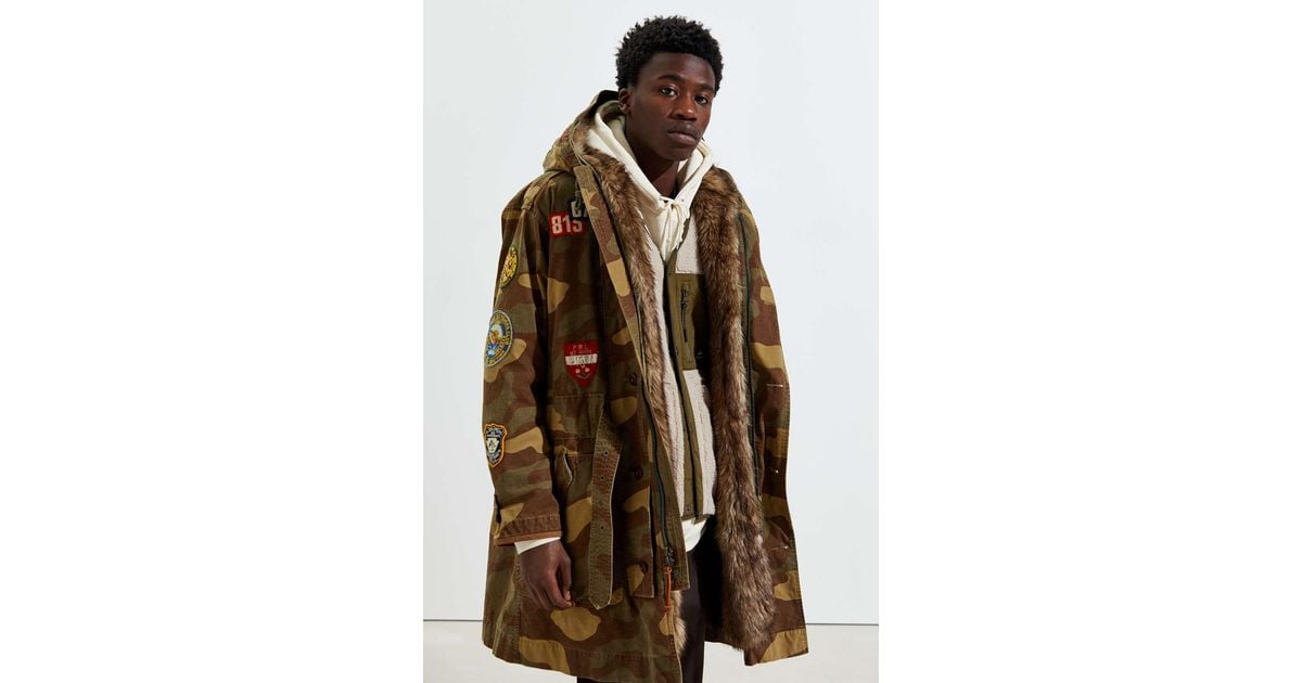 polo ralph lauren camo faux fur lined parka coat