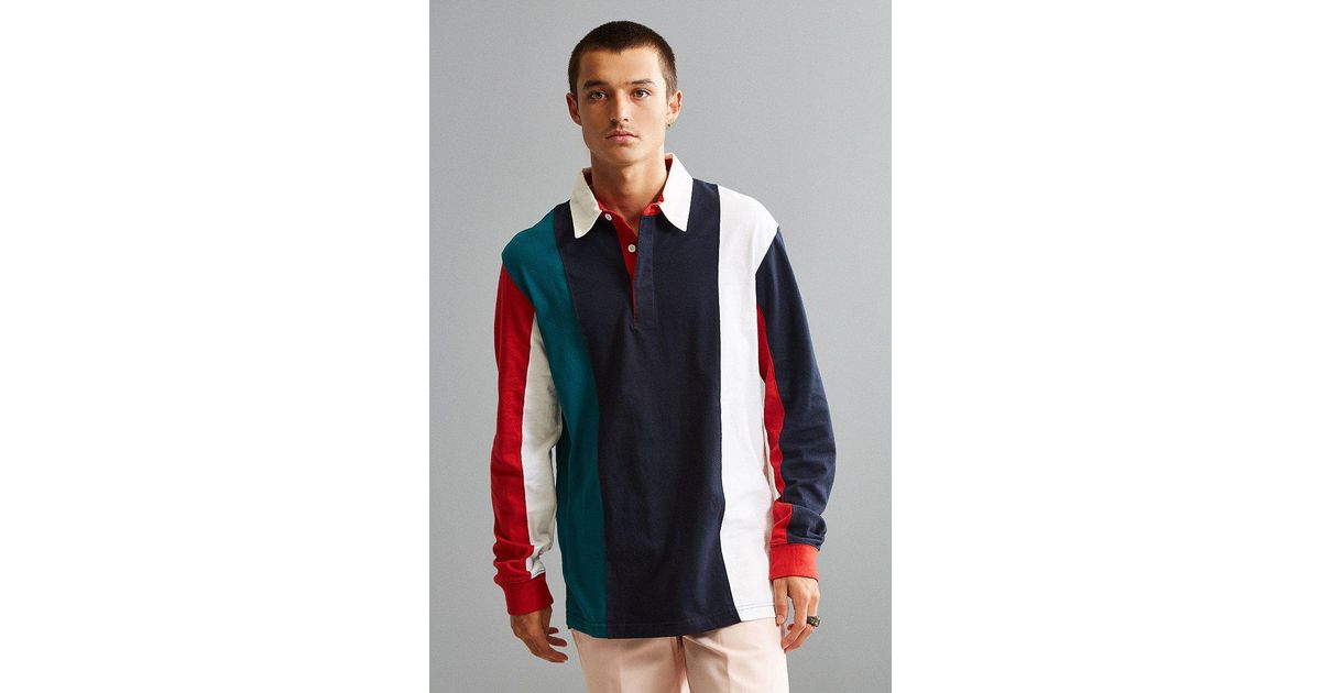 White and Blue Vertical Striped Long Sleeve Shirt with Navy Bomber