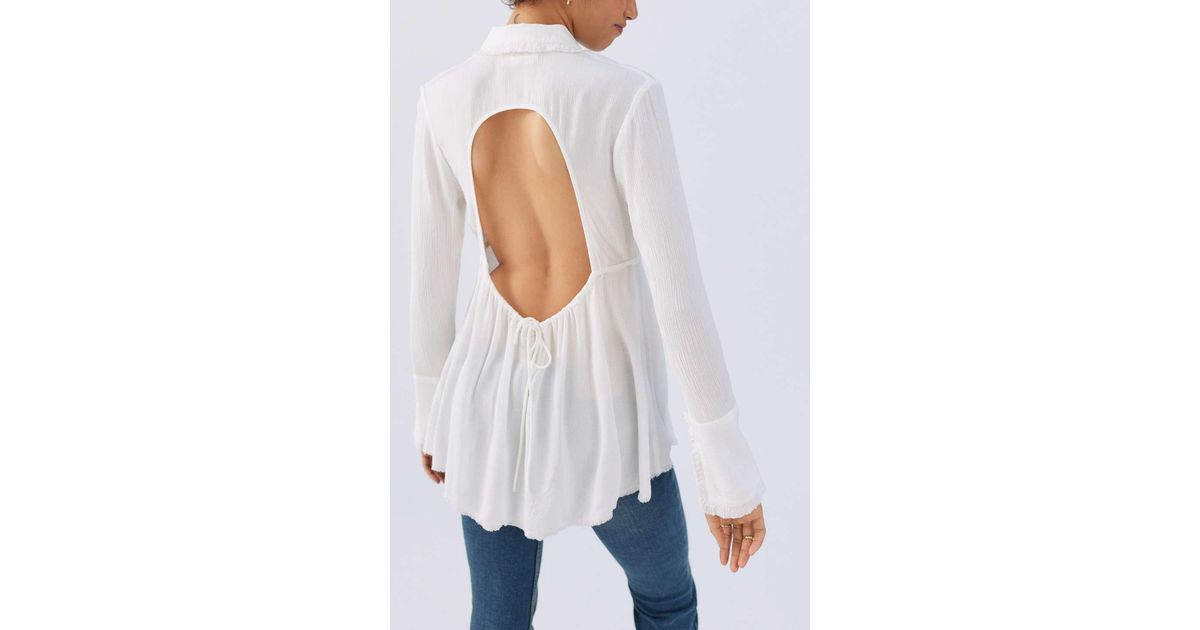 uo francesca open back cropped top