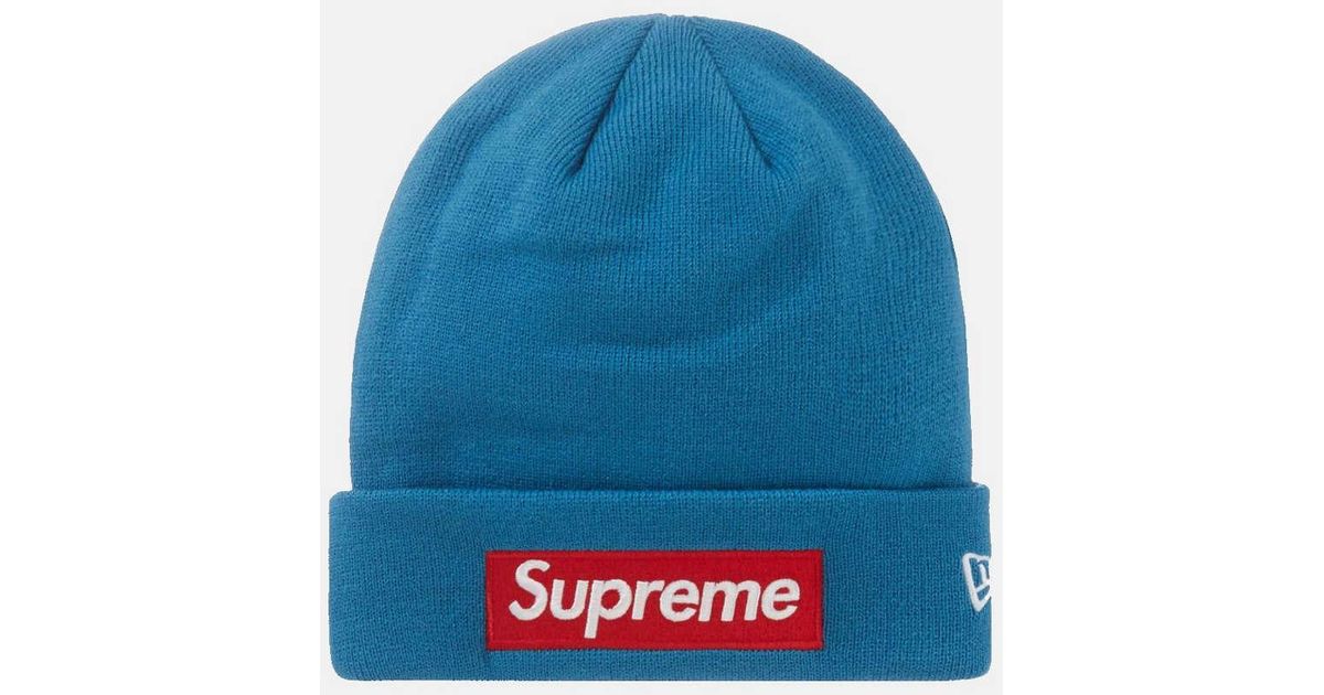 Supreme Men s Blue New Era Box Logo Beanie fw22