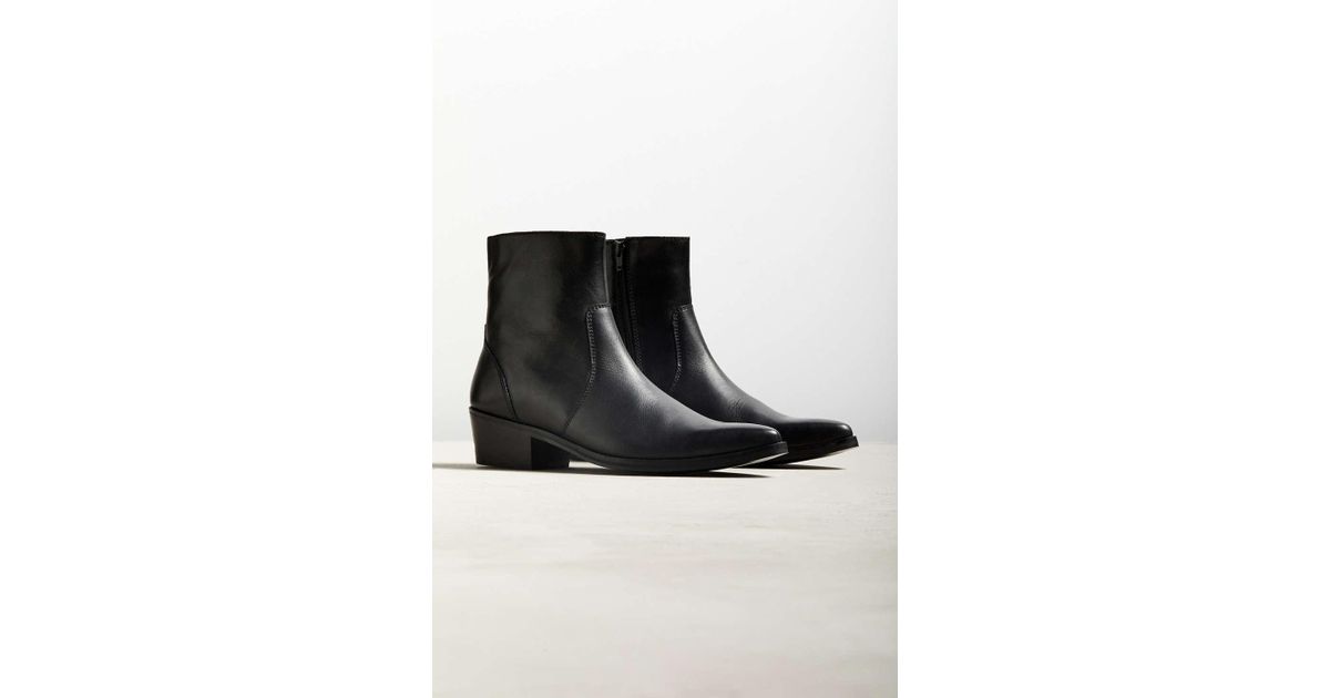 Urban Outfitters Uo Western Leather Pointed Boot in Black for Men - Lyst