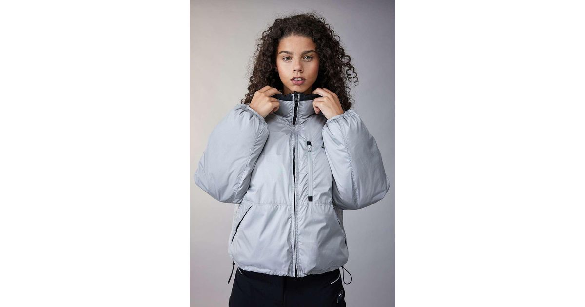iets frans... Reversible Puffer Coat Jacket in Grey | Lyst UK