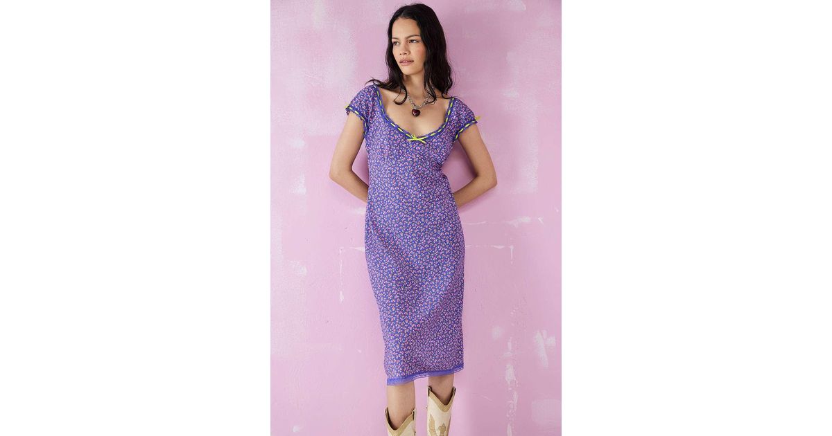 Betsey Johnson Malibu Midi Dress in Purple | Lyst UK