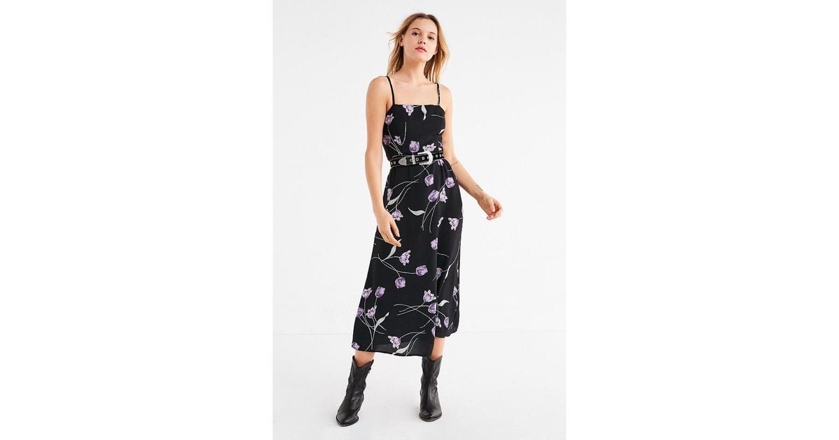 black straight midi dress