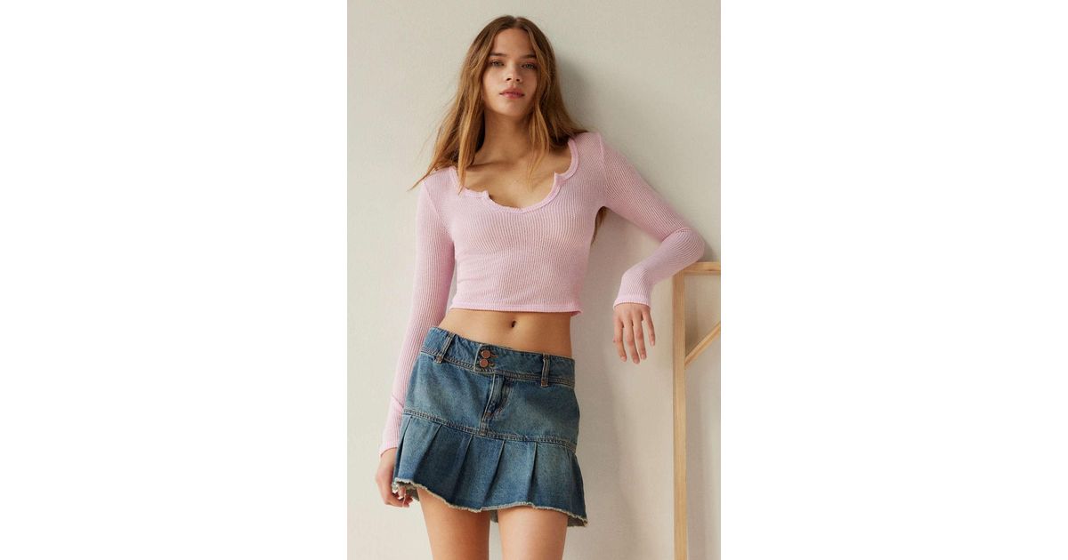 Out From Under Lias Notch Neck Top In Pink,at Urban Outfitters