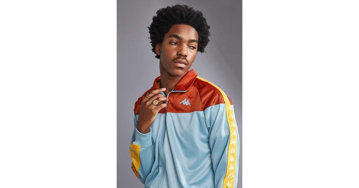 Kappa Synthetic Uo Exclusive Banda Anniston Velvet Tape Track Jacket in  Blue for Men - Lyst