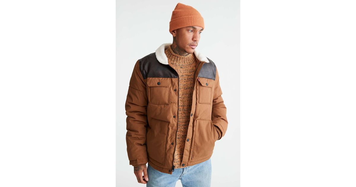 Levi's Out West Faux Leather Jacket in Brown for Men | Lyst