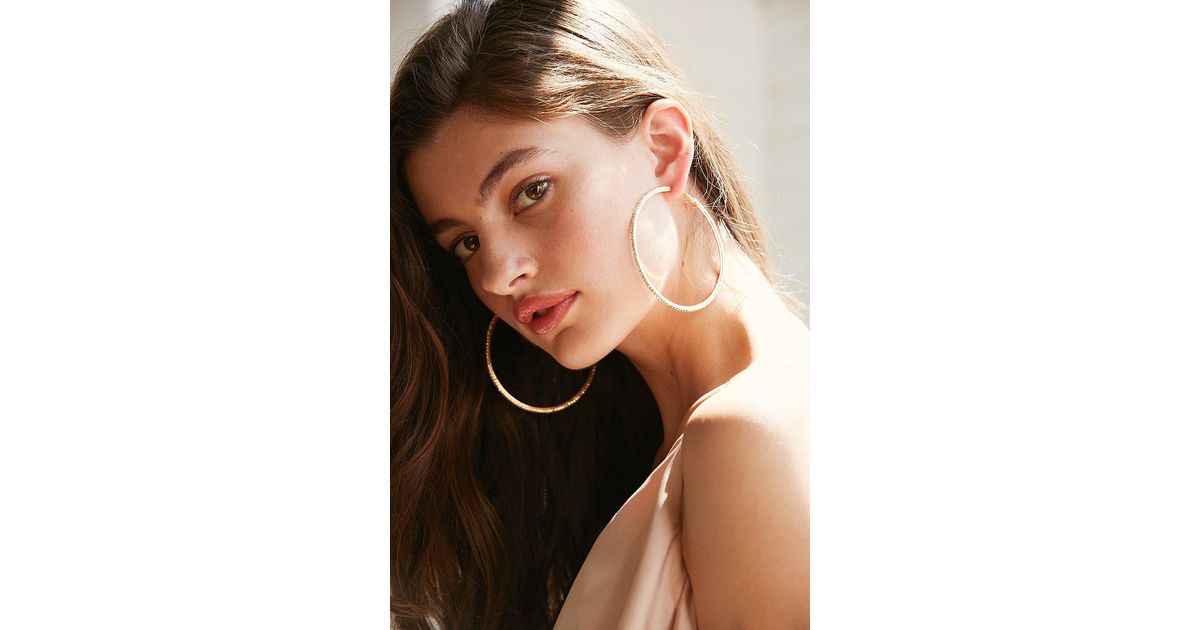 Lyst Urban Outers Lana Large Rhinestone Hoop Earring In Metallic