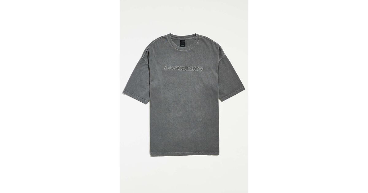 iets frans... Large Logo Embroidery Tee in Gray | Lyst