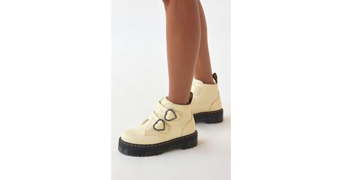 dr martens devon heart leather platform boots