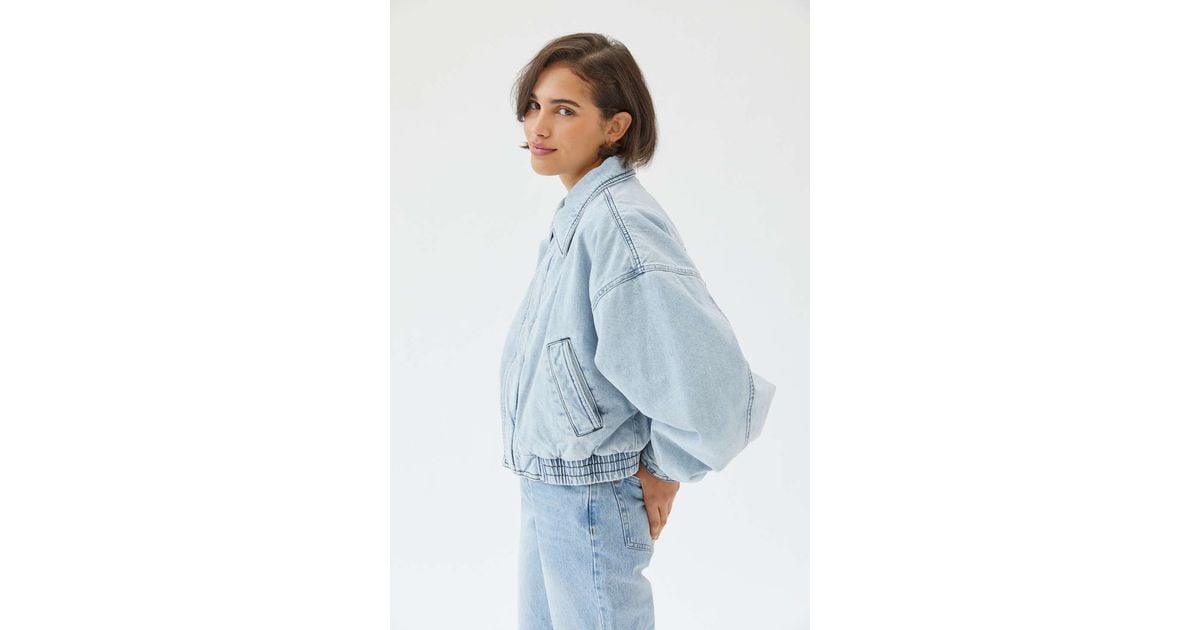 BDG Kaitlyn Denim Bomber Jacket in Blue Lyst