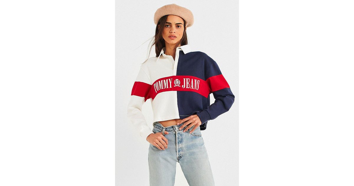 tommy hilfiger cropped rugby shirt