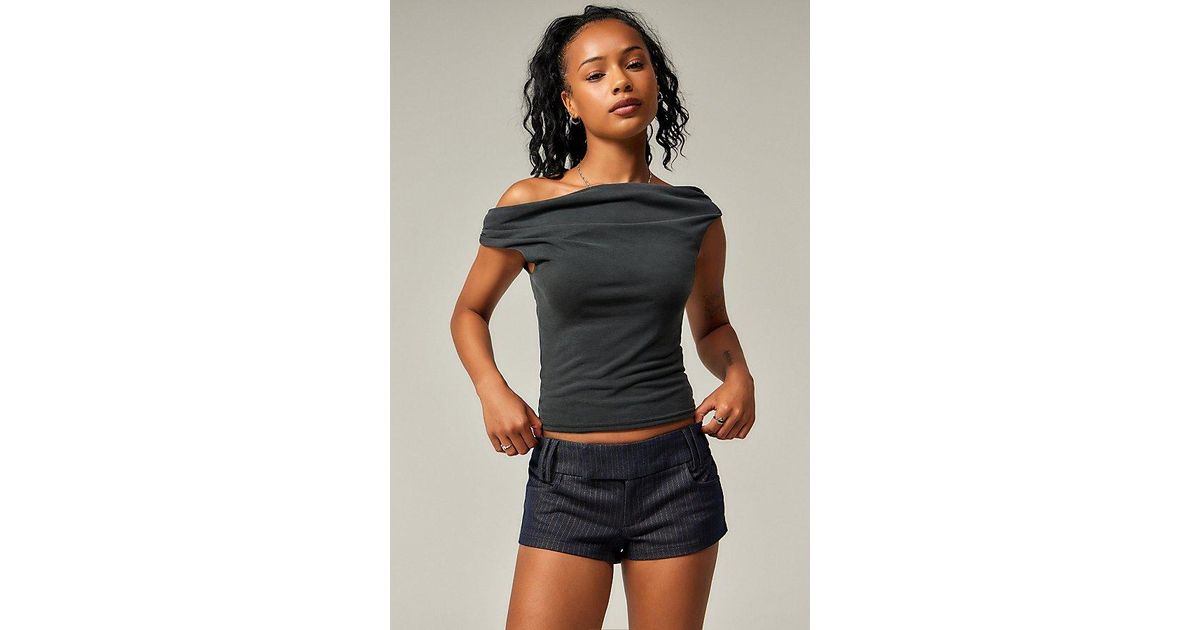Silence + Noise Miranda Tailored Micro Short in Black | Lyst