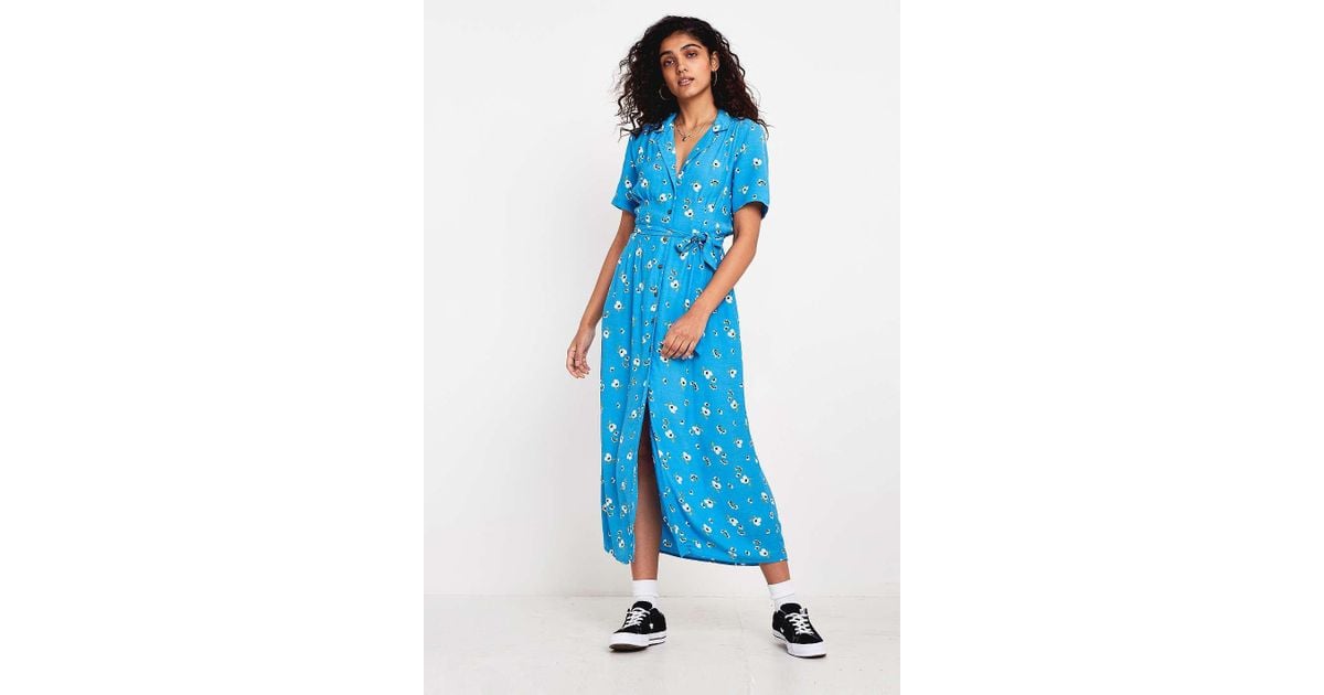 urban outfitters blue floral dress